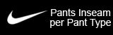 Mens Pant Inseams per Pant Type Mens Pant Inseams per Pant Type